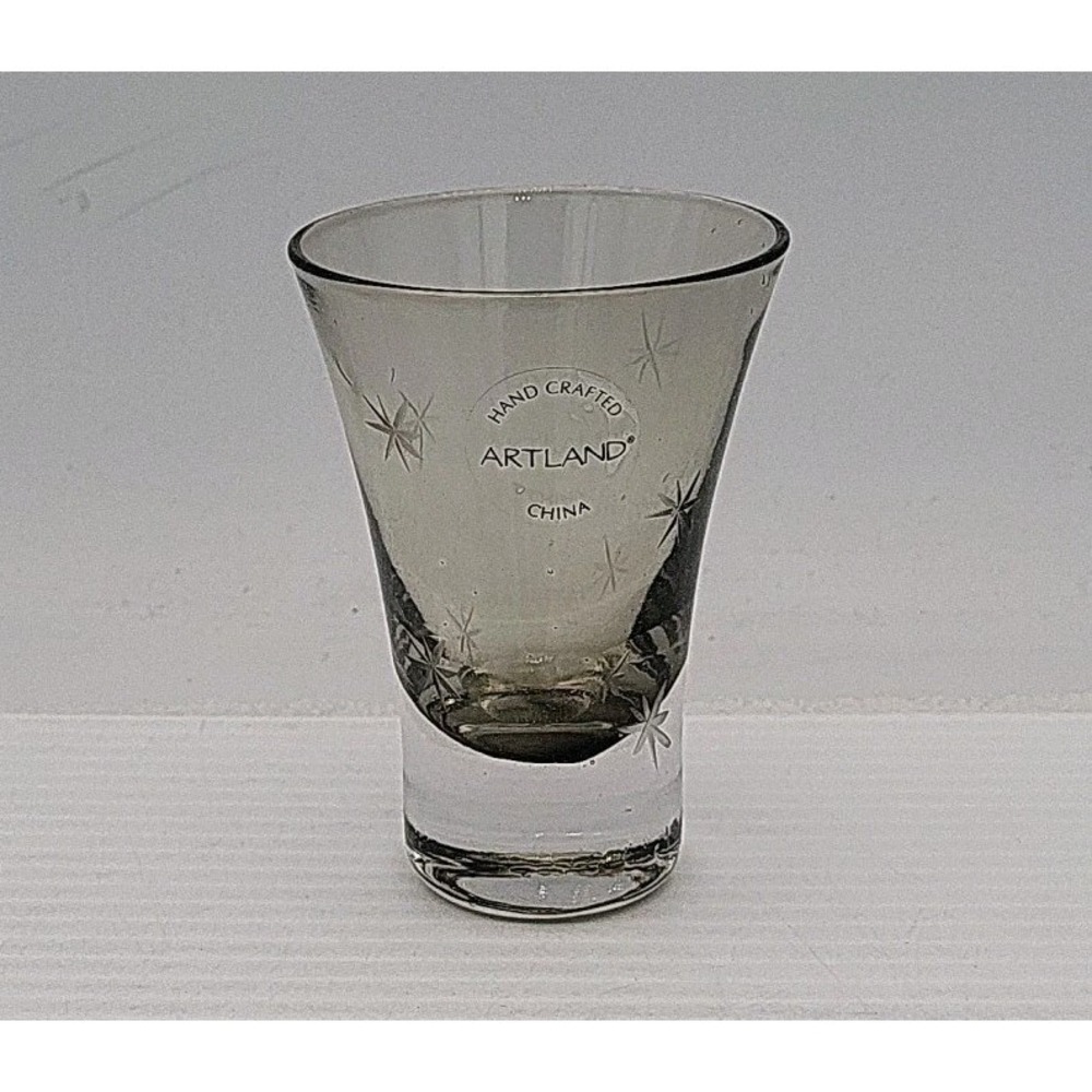 BAR: SHOT GLASS, Twister ARTLAND, 2 Oz,‎ glass, Brown  VTG
